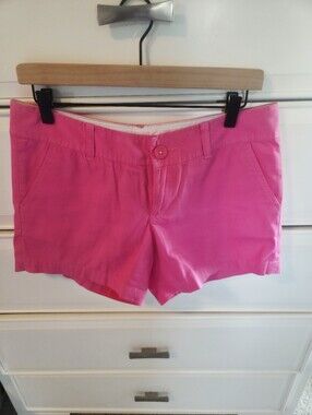 Lilly Pulitzer Callahan Hot Pink Mid-Rise Cotton Bermuda Shorts